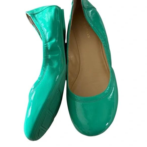 Cole Haan patent leather teal blue ballerina shoes size 7.5 - Picture 3 of 10